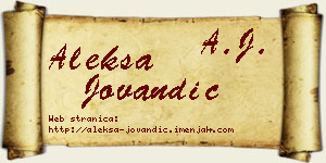 Aleksa Jovandić vizit kartica